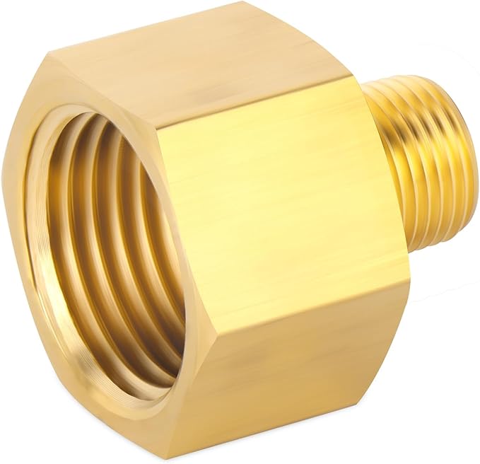 GASHER 8PCS Brass Pipe Fitting, Reducer Adapter, 1/2-Inch Male Pipe x 1/8-Inch Female Pipe
