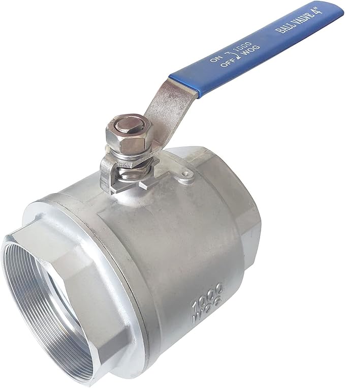 4" Full Port Ball Valves 316 Stainless Steel NPT Female Thread Ball Valve for Water, Oil, and Gas WOG 1000