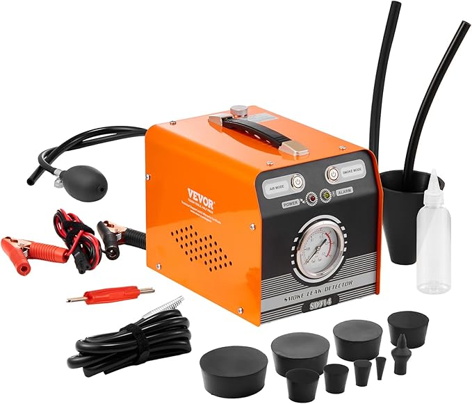 VEVOR Automotive Smoke Machine Leak Detector, EVAP Smoke Machine Leak Tester with Built-in Air Pump & Pressure Gauge, Dual-Mode Diagnostic Leak Detector for Vacuum, Fuel, Pipeline System Testing