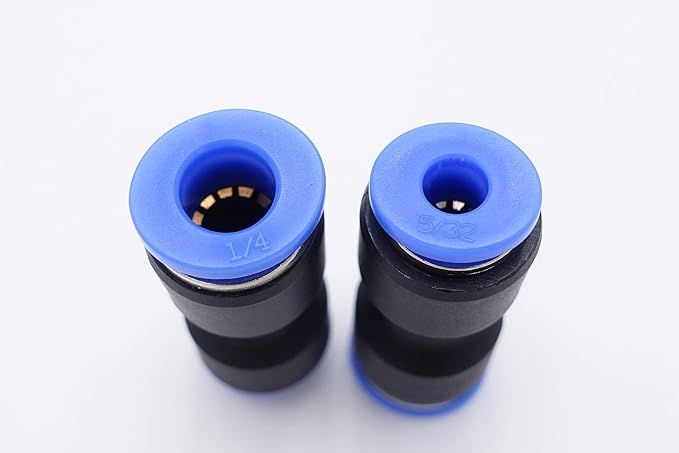 Push to Connect Fitting 1/4" Tube OD x 5/32" Tube OD Reducer, Pneumatic Air Water Straight Union Two Way Connector/Coupler (Pack of 5)