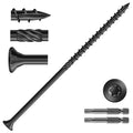 #14 x 6 Inch Deck Screws (50Pcs) 2lb. Carbon Steel, Black, Flat Head, Rust Resistant epoxy Coated, with T30 Star Bit