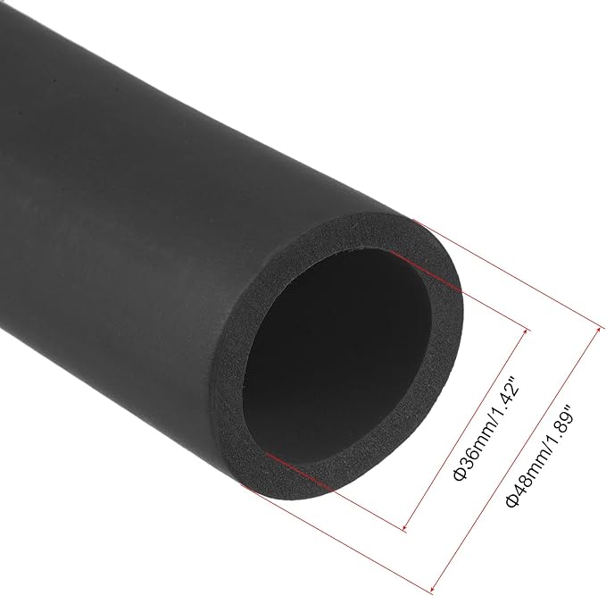 uxcell Foam Tubing for Handle Grip Support, Pipe Insulation, 36mm ID 48mm OD 1m Length Black