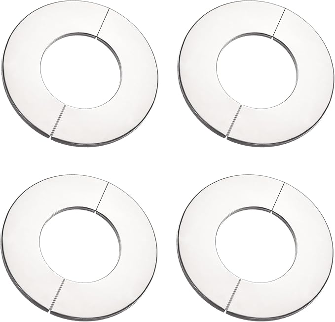 uxcell Wall Split Flange, Stainless Steel Round Escutcheon Plate for 81mm Diameter Pipe 4Pcs