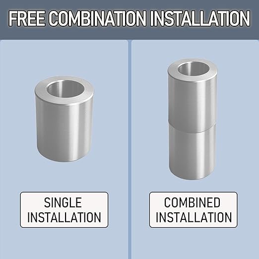 Stainless Steel Reducer Bushing, Screw Standoff Metal Spacer 1/2" to 1/4" Steel Reducer Standoff Bushing Adapters for 1/4"&M6 Screws Bolts and Rods, Round Metal Stainless Steel Spacer Set of 10