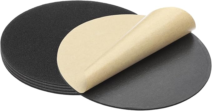PATIKIL 4.7 Inch Diameter Lamp Base Felt 5Pack 2mm Thick Foam Adhesive Non-Slip EVA Protection Pad Mat for Lamp Furniture DIY Craft, Black