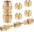 Brass 2PCS 1/2” OD Union Tube with 4 PCS Fitting Sleeve Tube, Air Brake Hose Fittings for Air Brake Systems,perfect for industrial use or trucks trailers