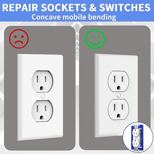 6 PCS 1/4" Single Gang Outlet Box Extenders with 12 Screws - Electrical Outlet Extender Receptacle Box Extenders for Electrical Outlet Switches, Blue