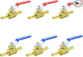 3/8 Inch PEX Ball Valves,6 Pcs PEX Brass Full Port Shut Off Ball Valve, Brass Full Port Quarter Turn Crimp Pex Valves for Hot and Cold Water