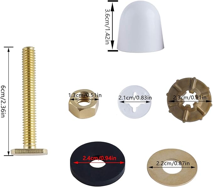 Hibbent Toilet Wax Ring Kit, Toilet Bowl Wax Ring with Brass Closet Bolts, Bolt Caps, PE Flange and Extra Retainers, Thick Wax Ring Gasket for Toilet Bowl- Gas, Odor and Watertight Seal