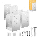 4"x 4" Post Base, 3Pcs Stainless Steel Adjustable Post Anchor Bracket (Internal 3.5 x 3.5), Adjustable Post Base for Pavilion Deck Porch Handrail Railing Support Decorative Anchor Plate