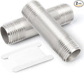 TAISHER 2Pcs Stainless Steel Pipe Fittings, 1/4" NPT x 1/4" NPT Male Threaded, 2" Length Nipple Cast Pipe