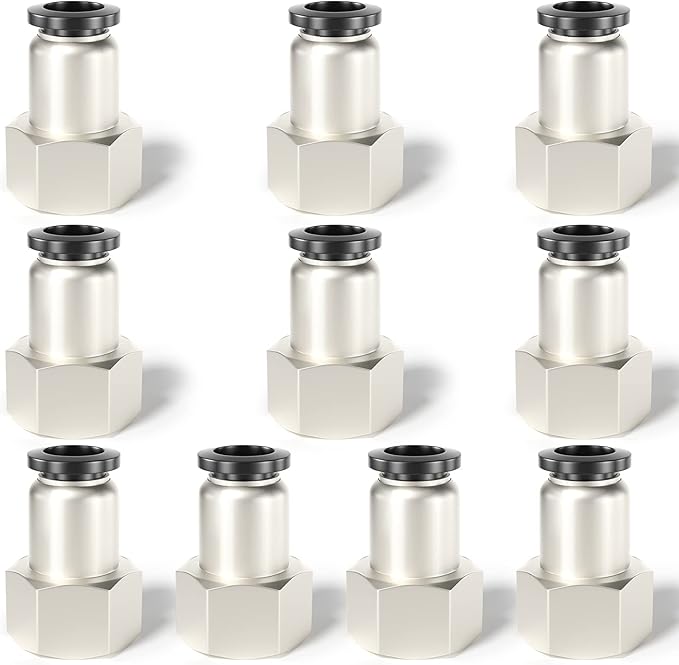 TAILONZ PNEUMATIC Female Straight 5/16 Inch Tube OD x 1/4 Inch NPT Thread Push to Connect Fittings PCF-5/16-N2(Pack of 2)