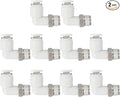 PATIKIL Push to Connect Fitting, 2 Pack Pneumatic Air Elbow Quick Connector 1/8"PT Male Thread x 4mm Tube 90 Degree Connect Tubing Elbow Air Tube Fitting Pneumatic Quick Adapter, White
