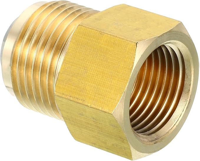 PATIKIL SAE 45 Degree Flare Brass Adapter Flare Fittings, 3/4-16UNF Female x 7/8-14UNF Male, for Air, Gas Pipe, Refrigeration, HVAC