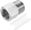 uxcell Pipe Fitting Reducing Adapter, 1/2" NPT Male x G3/8" Female 304 Stainless Steel Reducer Connector for Water Oil Air Pressure Gauge, Silver