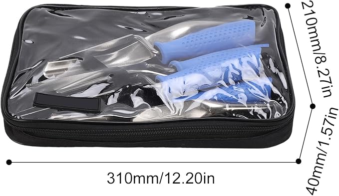 Fockety 7PCS Masonry Trowel Set, Stainless Steel Brick Trowel and Double End Corner Trowel Kit with Tool Bag for Tile Grouting Pointing Repair Construction