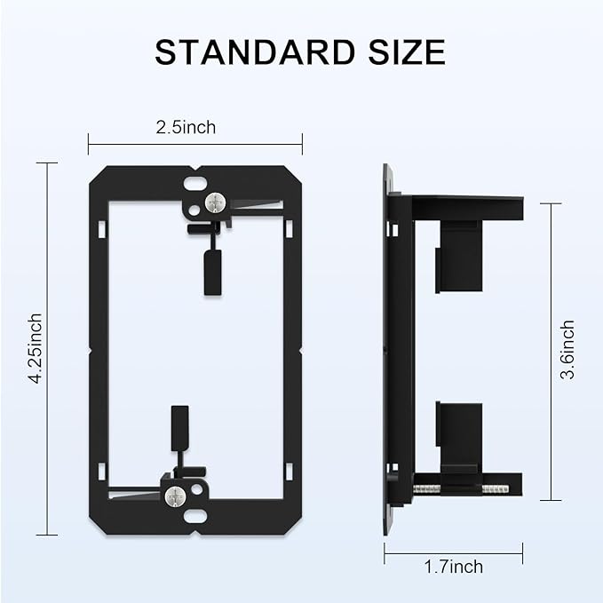 Iwillink Low Voltage Mounting Bracket (1-Gang, 25 Pack) for Single Gang Wall Plate, Telephone Wires, Network Cables, HDMI, Coaxial, Speaker Cables
