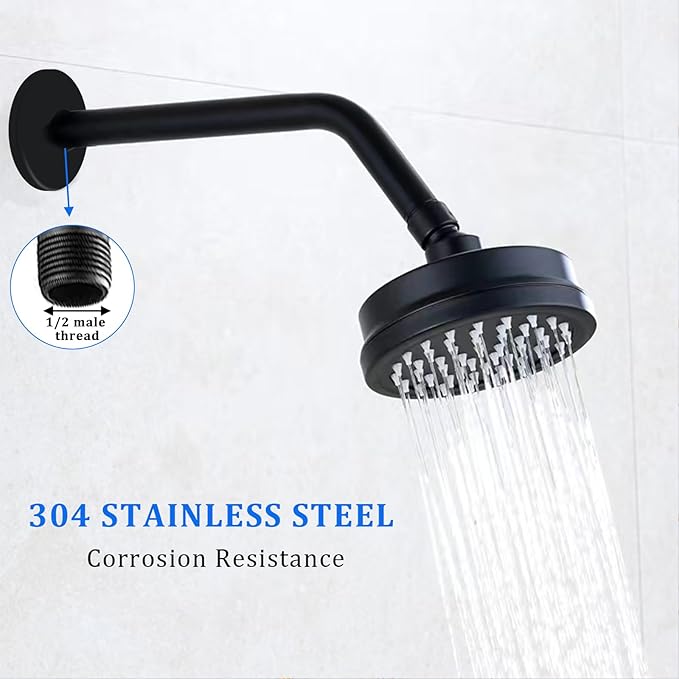 4 Inch Shower Arm Flange Oversized Plumbing Cover Plates, Universal Extra Large Replacement Escutcheon Cover Plate for Covering Gaps, Holes, Fits All Standard 1/2" Pipes, Matte Black(2 PACK)