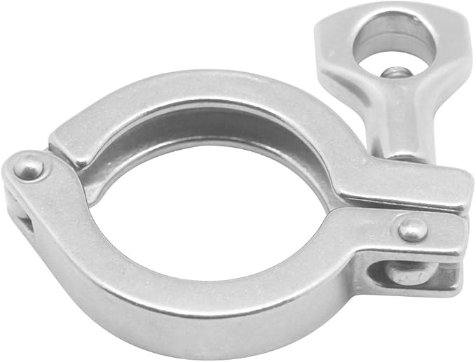 QiiMii Single Pin Heavy Duty 5 Pcs Tri Clamps with Wing Nut Ferrule TC 1.5 Inch Stainless Steel 304 Sanitary Fittings with Silicone Gasket