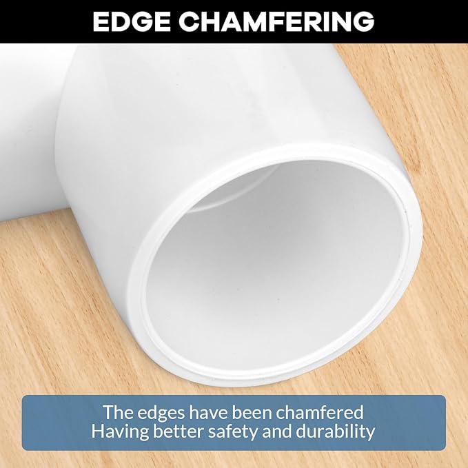 4 Way PVC Fittings 3/4 Inch[12 Pack ], Furniture Grade Pipe Connector Elbow, 4 Way Side Outlet Tee Fittings for All DIY PVC Structure and Frames Building Furniture