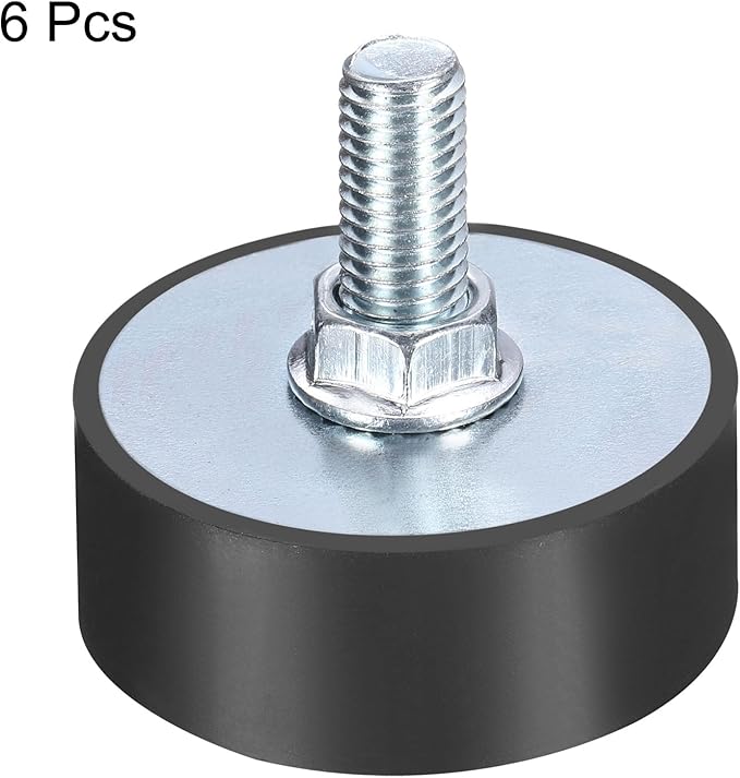 uxcell 4pcs M10x28mm Rubber Isolator Mounts with Studs 50x20mm Male Female Vibration Shock Absorber Zinc Plated Cylindrical Thread Mounts Anti Vibration Isolators with 4pcs M10 Lock Nuts