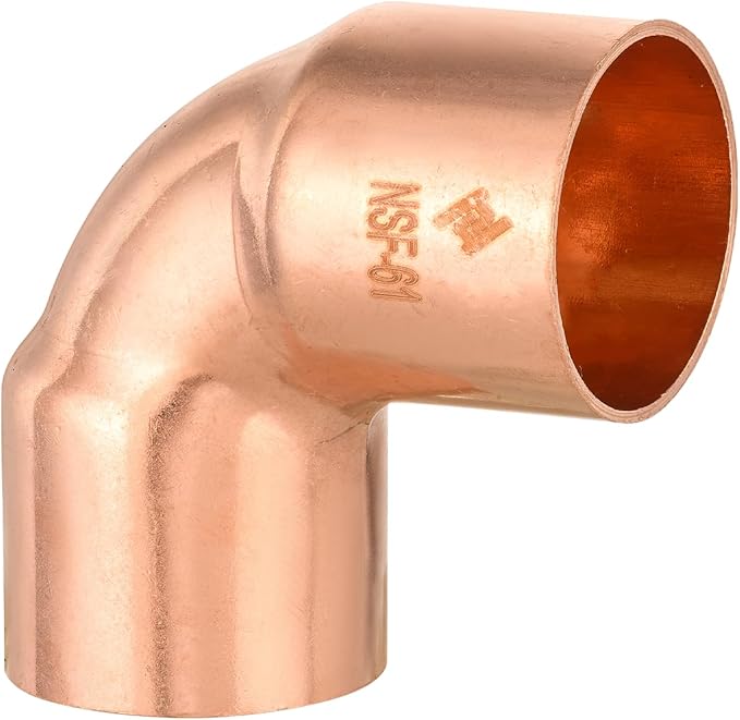 EFIELD 2" C X C Short Radius Copper 90 Degree Elbow, LF Copper Plumbing Fittings with Sweat Solder Connection,(COPPER078)