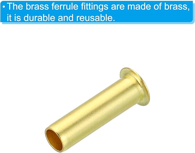 PATIKIL 4mm Tube OD Brass Compression Insert, 50 Pack Insert Tube Support Compression Sleeve Fitting Assortment Kit for Air Water Gas Hose