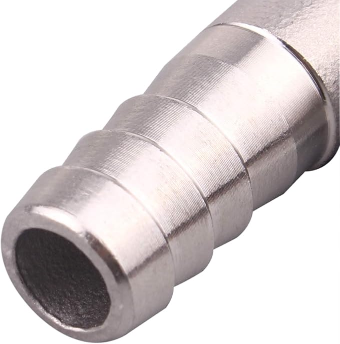 DERNORD 1/2" Hose Barb x 1/2" Male NPT Stainless Steel 90 Degree Elbow- Home Brew Pipe Fitting