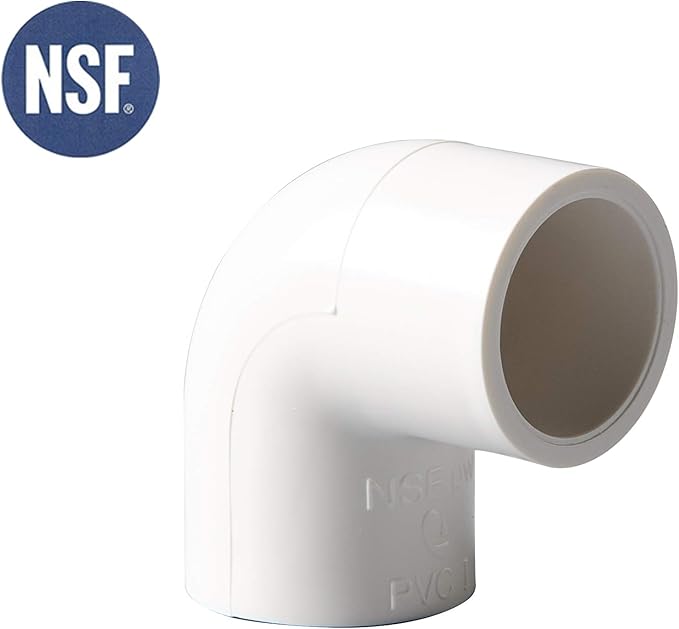 Rainbow Dream 1-1/2 Inch 90 Degree PVC Pipe Elbow - 6 Pack, White