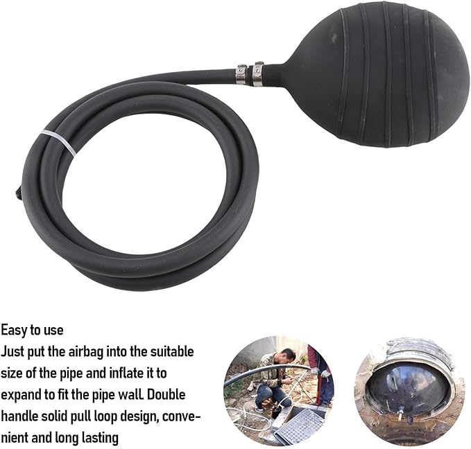 Inflatable Pipe Plug Drain Bladder Water Test Airbag Plumbing Test Balloon for Sewage Pipeline Maintenance (150mm)