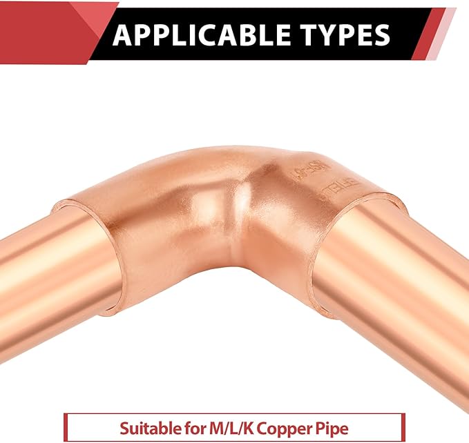 10-Pack EFIELD 1/2" FTG x 1/2" Copper Short Radius 90° Street Elbow Copper Fittings,(COPPER029)