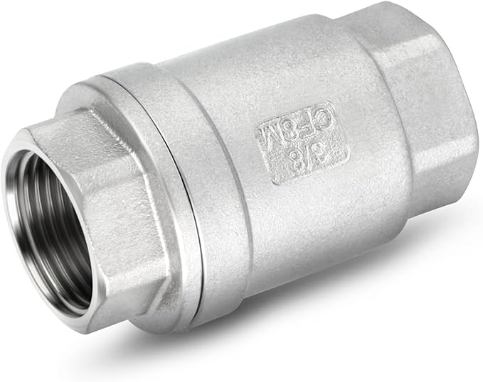 TAISHER 2PCS 304 Stainless Steel 3/8" Female Vertical Check Valve，Backflow Prevention, One Way Spring Check Valves CF8 WOG 1000