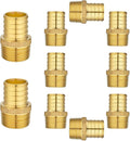 (10 Pack) Lidertik PEX Fittings Male NPT Adapter, 1" PEX F1807 to 3/4" NPT Male Threaded Adapter Brass