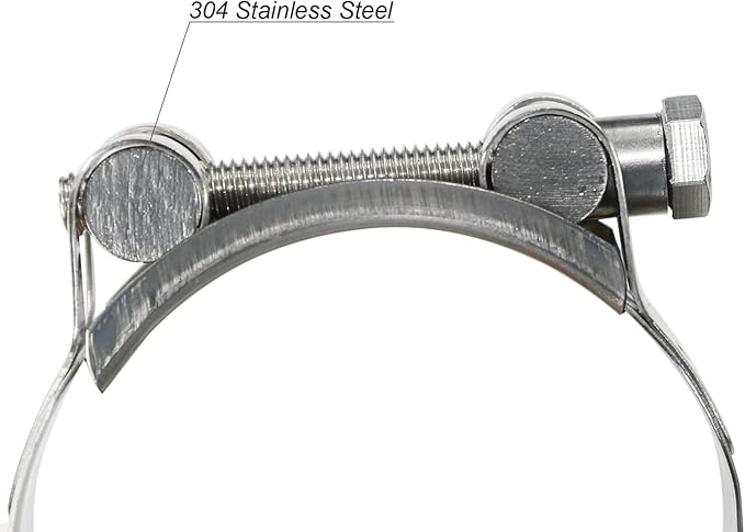 AKIHISA T-Bolt Hose Clamp,162-174mm OD Range 304 Stainless Steel Pipe Strap Clamp, Adjustable Heavy Duty Tube Clamp (2Pack, 6.38" to 6.85")