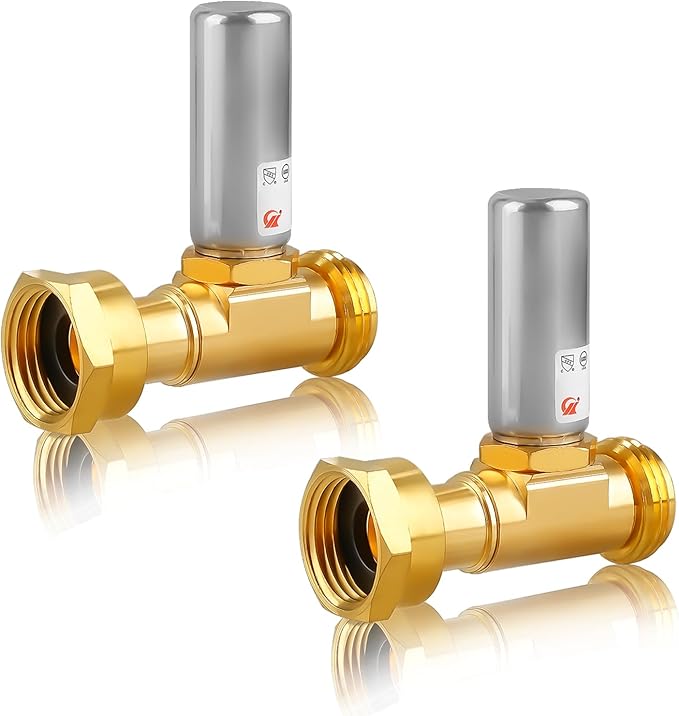 Water Hammer Arrestor for Washing Machine, 3/4 Inch Swivel FHT x 3/4 Inch MHT, Stainless Steel Straight Hammer Arrestor, Fittings of Metal for Pipes Applicable for Garden Hose and Plumbing(Pack of 2)