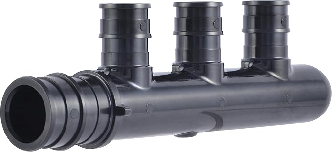 SharkBite 3 Port PEX Expansion Poly Tee, 3/4 Inch Closed Trunk with 1/2 Inch Outlet, Multi Line Water Manifold Plumbing Fittings for PEX-A Tubing, UAMPT3CZ