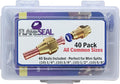 40 Pack Starter Leak Free SAE Flare Fitting Refrigerant Leaks Eliminated - Refrigeration, HVAC, Ductless, Schrader Valve or Mini Split (1/4", 3/8", 1/2", 5/8", 40 Pack Starter Kit