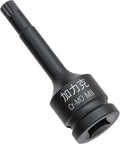 1/2-Inch Drive x M8(8mm） Impact XZN Triple Square Spline Bit Socket, Metric Lengthen Screwdriver Socket Adapter, 3-Inch Length, CR-MO Steel, One-Piece Construction, Black