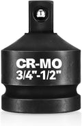 3/4" Female to 1/2" Male Impact Socket Adapter Reducer, Chrome Molybdenum Steel Driver Conversion Adapter, for Sockets and Impact Wrench