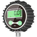 Digital Gas Pressure Gauge with 1/4'' NPT Bottom Connector and Rubber Protector, 0-250psi, Accuracy 1% .F.S.