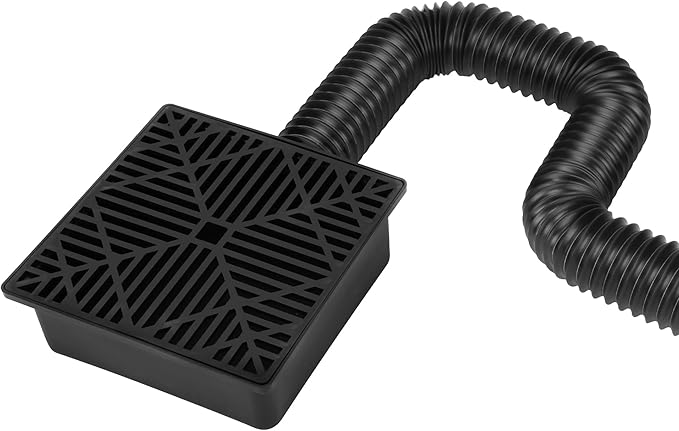 YAMIAOMAO Catch Basin Gutter Downspout Extensions with 2.5" IN Flexible Pipe, 5Ft Black Drainage Pipes, Gutter Catch Basin Suitable for Outdoors, Yard and Soil Protection, Pipe can Extend