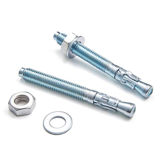 10 Pcs 1/2" x4-3/4 Wedge Anchors Zinc Coated for Heavy Duty Concrete Wall Anchor Cement Wall Base Bracket