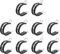 uxcell 1-3/8"(34mm) Cable Clamp, 304 Stainless Steel Rubber Cushioned Insulated R Shape Metal Clamp Tube Holder for Pipe Hose Wire Cord Installation 10Pcs