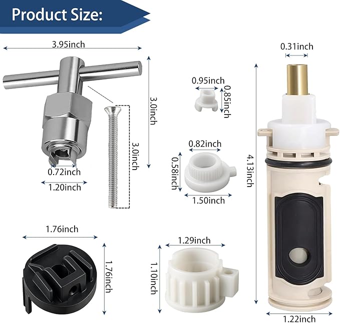 Moon 1222 Replacement Cartridge for Shower Cartridge Replacement with 116633 Shower Handle Adapter and 104421 Moen Cartridge Removal Tool,Leak-Proof Design & Easy to Install（1 set)
