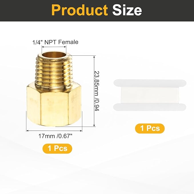 PATIKIL Brass Pipe Fitting, 3Pcs 1/4" NPT Male to 1/4" NPT Female Pipe Reducer Adapter Extension Connectors Brass Fittings for Water Gas Refrigeration