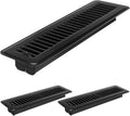 Tandefio 2 Pcs 2" x 12" Floor Register Vent Covers Metal Heavy Duty Walkable Floor Air Vent Covers with Rust Proof Finish Grille Easy Adjust Air Supply Lever for Home Wall Ceiling (Black)