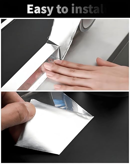 Aluminum Foil Tape 2" x 100' Silver, 4mil Thick, Heavy Duty, High Temp, HVAC Tape