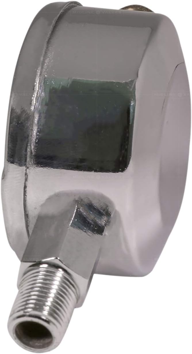 MIDLINE VALVE 1/8 Inch Air Vent No. C, 1/8" Straight Steam Air Vent, Radiator Air Valve, Chrome Plated