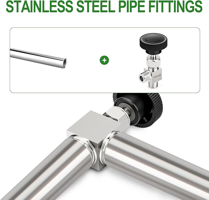 TAISHER 1PCS 304 Stainless Steel 90 Degree Needle Valve 1/2" NPT Male For Flow Control Water Gas Oil