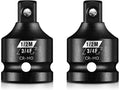 BLACKROBOT 2 Pieces 3/4” F To 1/2” M Impact Socket Adapter Set, SAE Drive Cr-Mo Steel Exceeds ANSI Standards, Square Drive Socket Reducer for Impact Driver Wrench